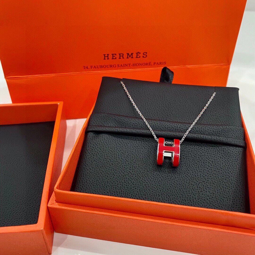 18K Mini Pop Hermes Red Necklace