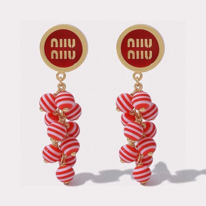 18K Miu Blue & Pink Ball Earrings